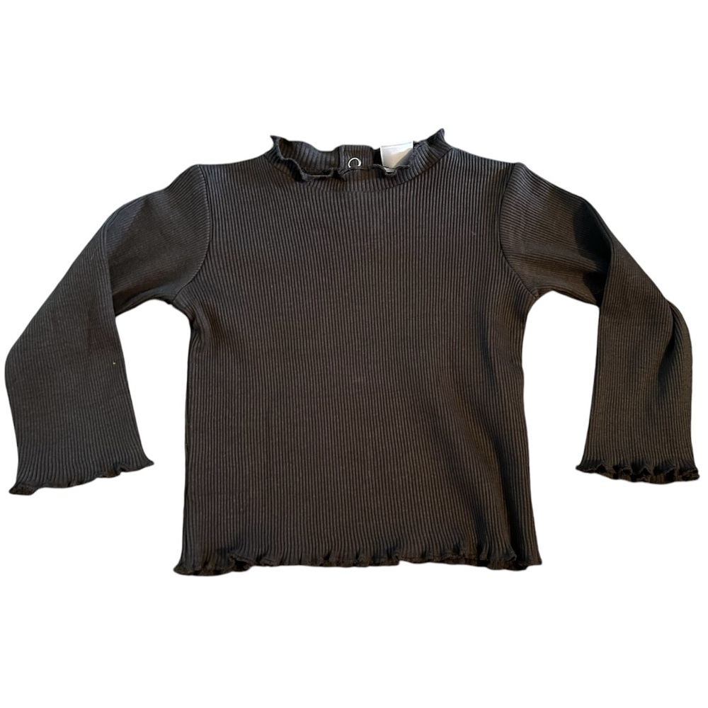 Zara Lettuce Edge Long Sleeve Top